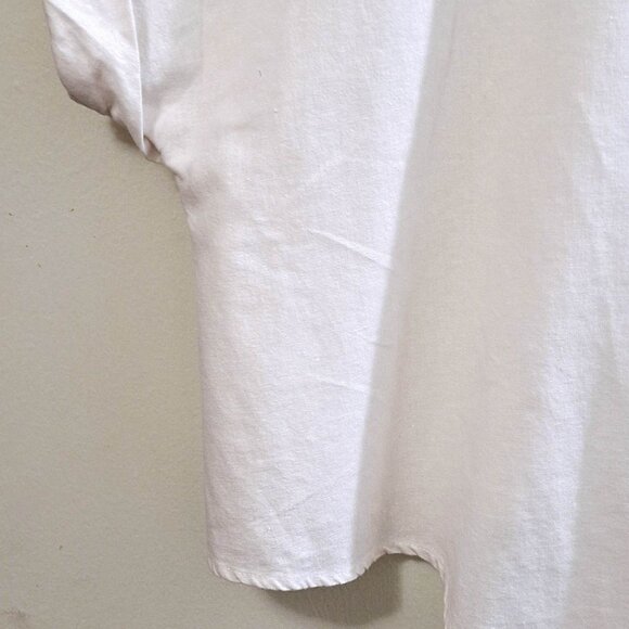 Ellos White Linen-Blend Tie-Front Short Sleeve /Top Blouse, Size 1X (22/24) - Picture 4 of 16